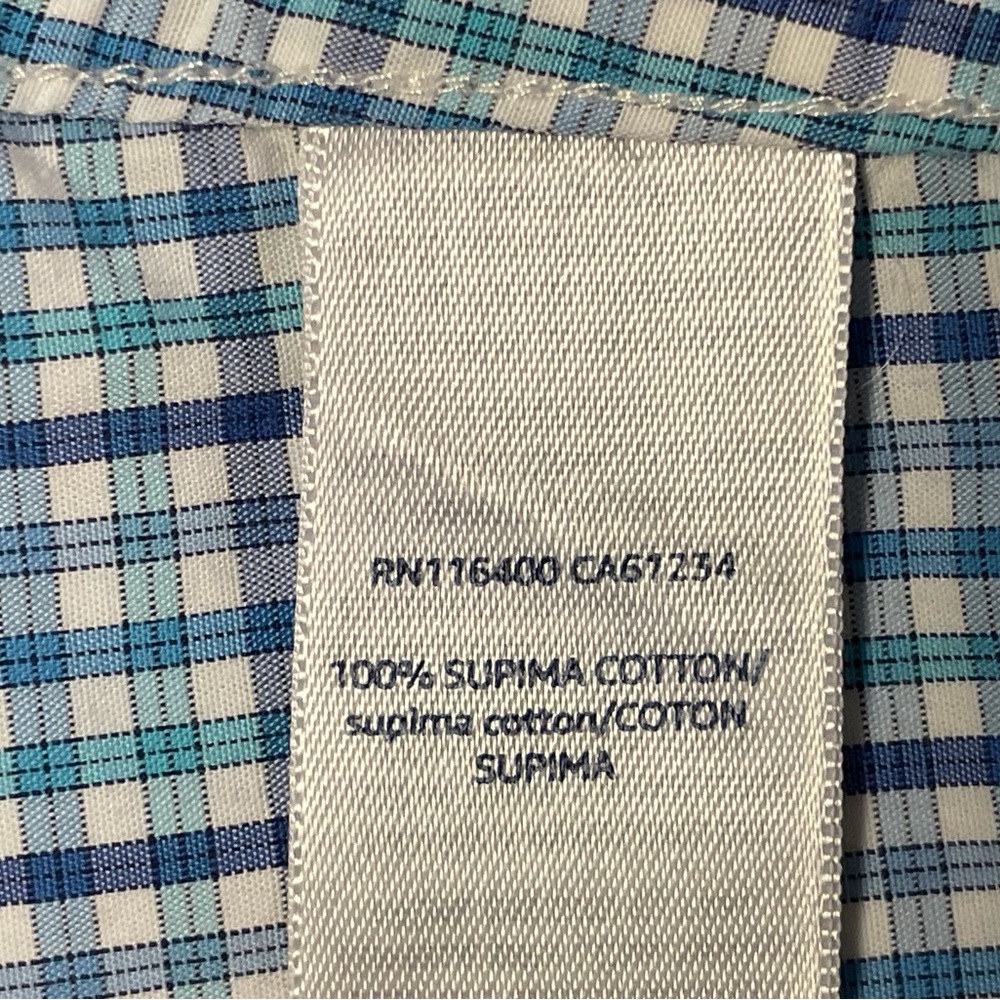 Buttoned Down LS BD Blue White Plaid Checkered Slim Shirt Men’s Size M - Picture 6 of 6